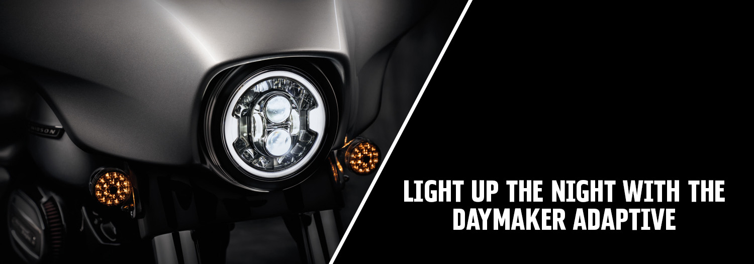 LWD 7 Zoll Harley Daymaker LED Runde Scheinwerfer mit passendem Schwarz 4,5 Zoll Passing Lampen Nebelscheinwerfer für Harley Davidson Motorräder mit Drahtadapter Chrome 